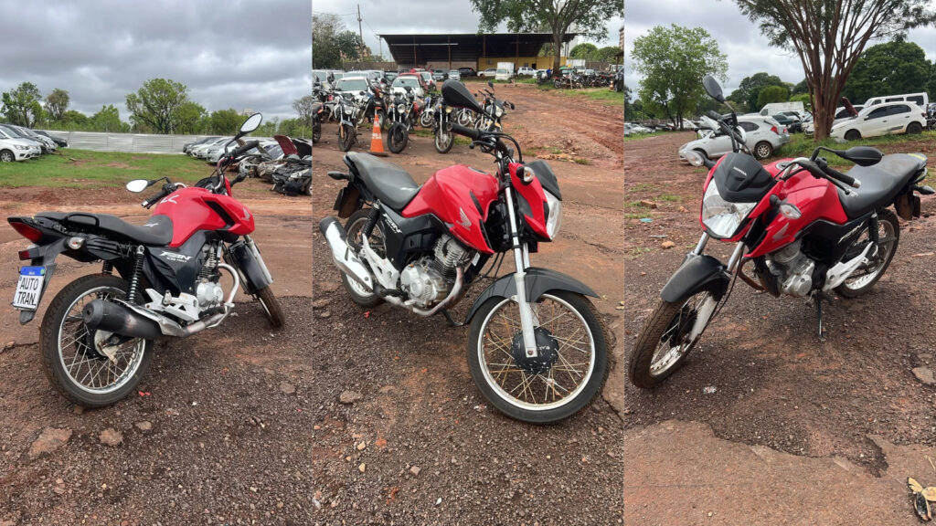 Novo leilão do Detran-MS oferece 108 veículos, sendo 95 motos e 13 automóveis veículo de leilão do detran